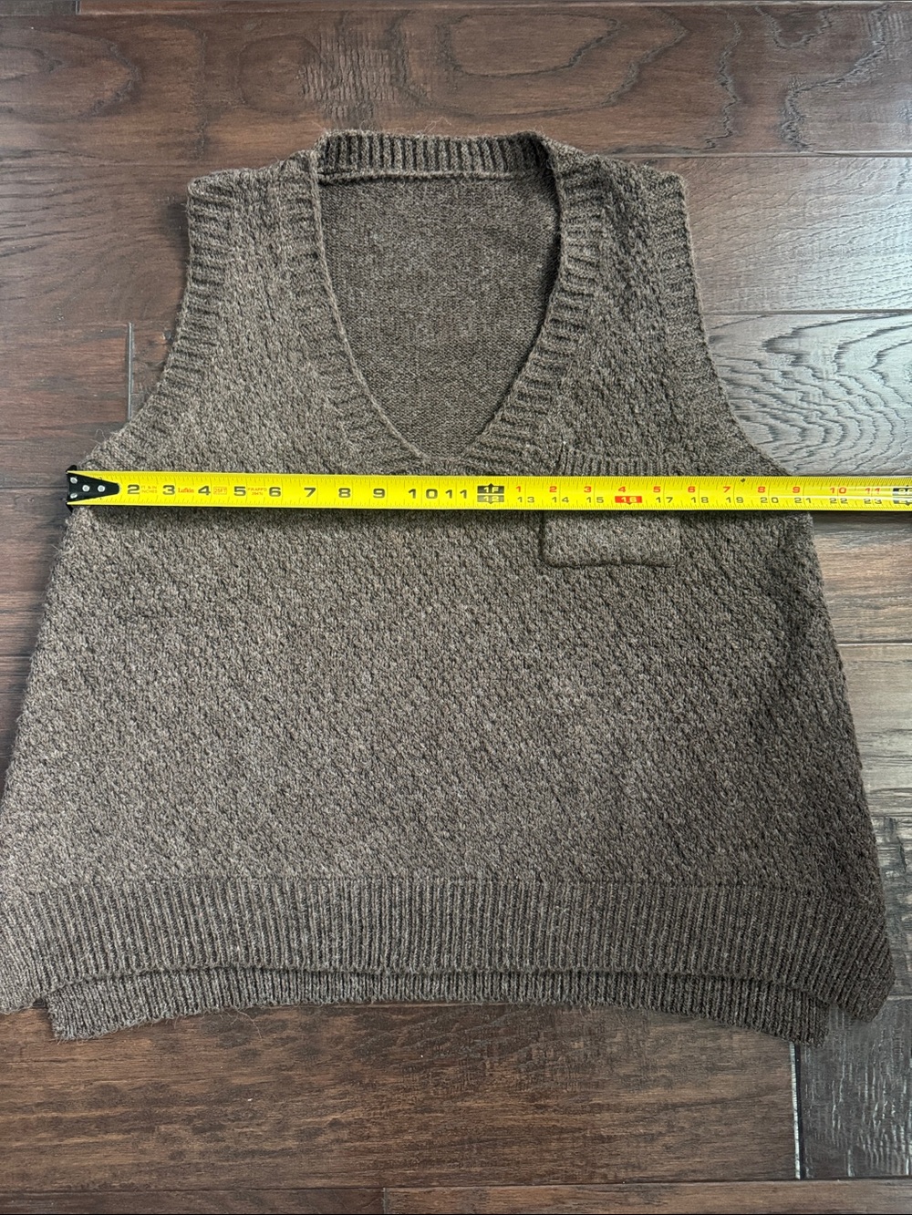 NWOT V-Neck Sweater Vest WOMENS Large Textured Brown - Picture 3 of 7